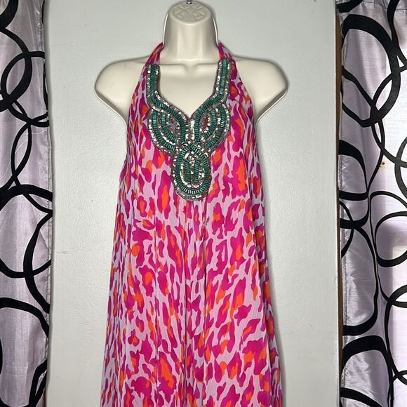 Boston Proper Pink Printed Halter Dress XXS - Picture 2 of 13